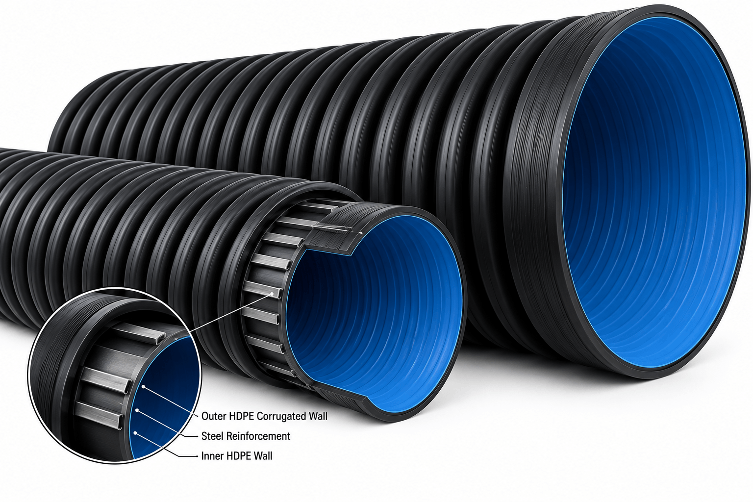 Double-Wall HDPE Corrugated Sewerage Pipes
